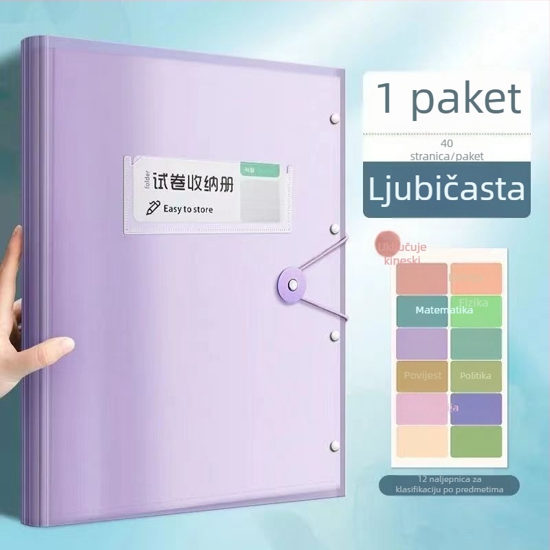 A4 Morandi višeslojni harmonika folder, veliki kapacitet za dokumente, pet odjeljaka