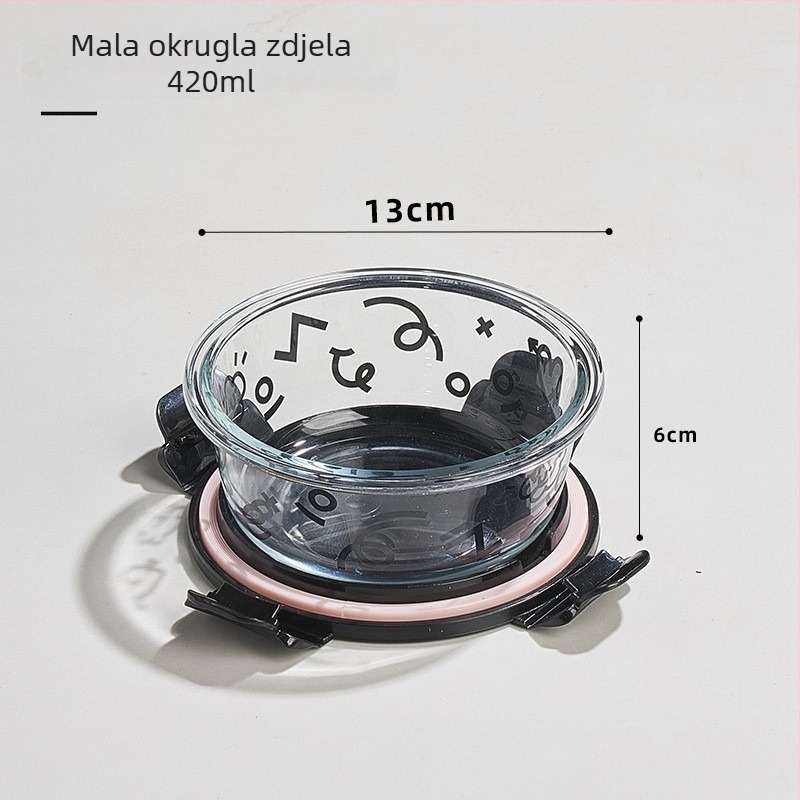 Staklena kutija za obrok, pogodna za mikrovalnu, za ured, prijenosni zatvoreni spremnik za hranu