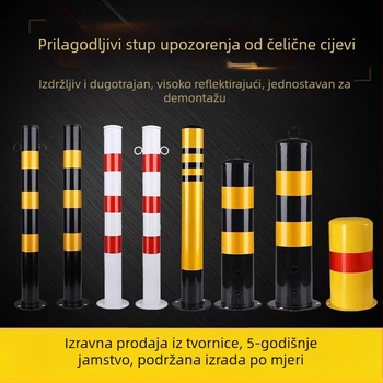 Upozoravajući stup od čelične cijevi, zaštitna kolona za sudare s flange bazom za cestne ulaze i parkirališta
