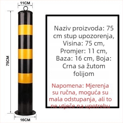 Upozoravajući stup od čelične cijevi, zaštitna kolona za sudare s flange bazom za cestne ulaze i parkirališta