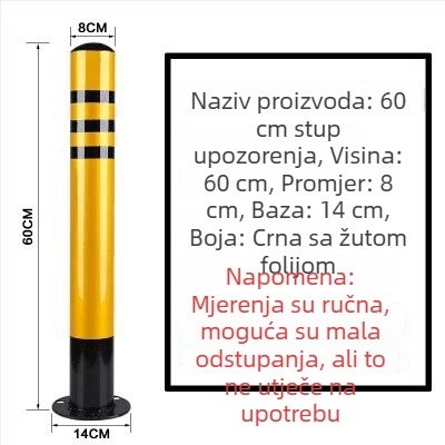 Upozoravajući stup od čelične cijevi, zaštitna kolona za sudare s flange bazom za cestne ulaze i parkirališta