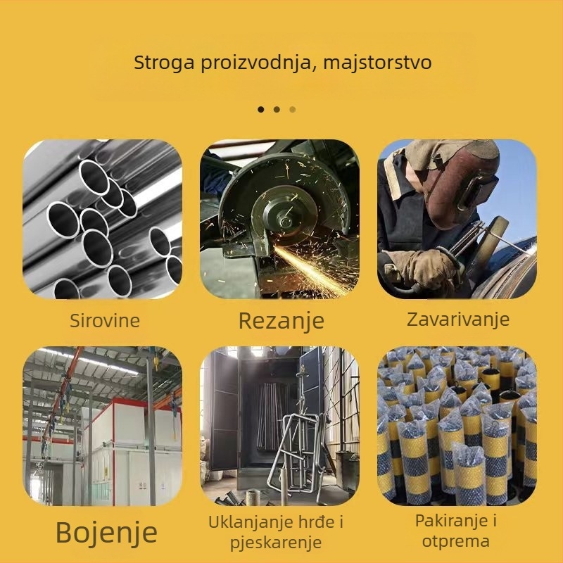 Upozoravajući stup od čelične cijevi, zaštitna kolona za sudare s flange bazom za cestne ulaze i parkirališta