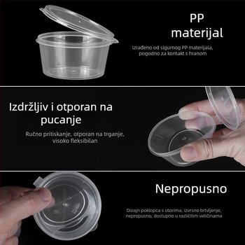 Jednokratna kružna kutija za umake s poklopcem, mali posuda za začine, za čili ulje i dip umake, okus marakuje, pakiranje za dostavu, debele zidove