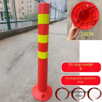 75 cm plastični upozoravajući stup s PU elastičnim jezgrom i TPU reflektirajućom površinom, otporan na udare, cestovni stup, visina 90–100 cm