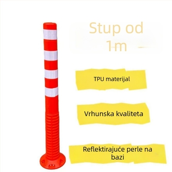 75 cm plastični upozoravajući stup s PU elastičnim jezgrom i TPU reflektirajućom površinom, otporan na udare, cestovni stup, visina 90–100 cm