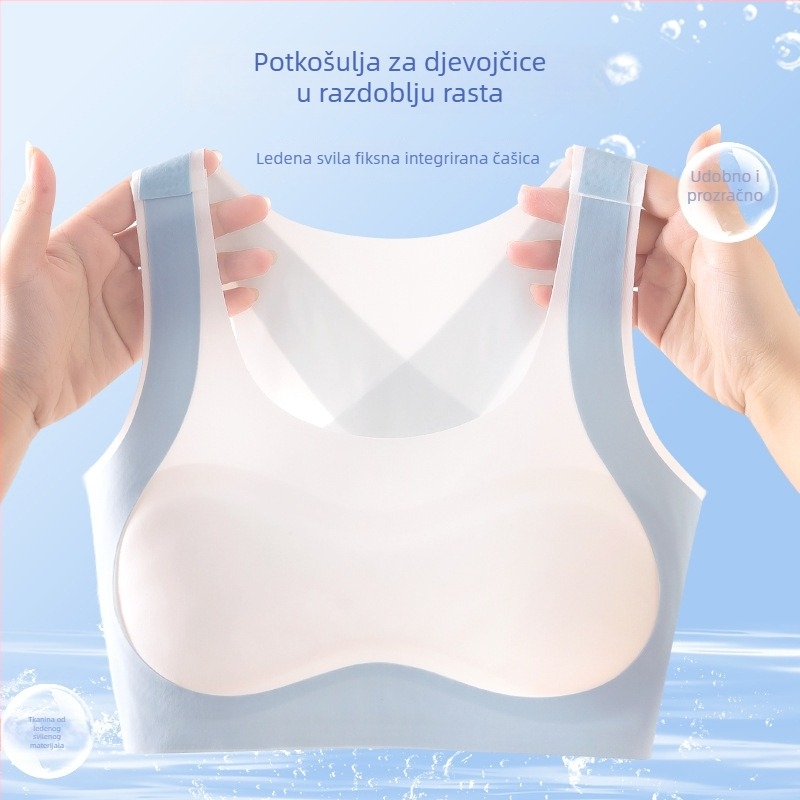Bezšivni sportski grudnjak s podrškom za leđa za tinejdžerke, prozračan i udoban za trčanje