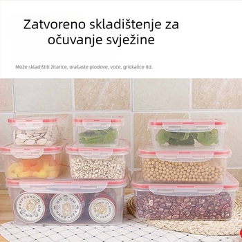 Kutija za čuvanje hrane visoke kakvoće, mikrovalna sigurnost, plastična kutija za očuvanje svježine, otporna na vlagu, prozirna kutija za pohranu voća, 800–1000 ml