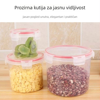 Kutija za čuvanje hrane visoke kakvoće, mikrovalna sigurnost, plastična kutija za očuvanje svježine, otporna na vlagu, prozirna kutija za pohranu voća, 800–1000 ml