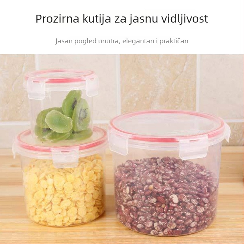 Kutija za čuvanje hrane visoke kakvoće, mikrovalna sigurnost, plastična kutija za očuvanje svježine, otporna na vlagu, prozirna kutija za pohranu voća, 800–1000 ml