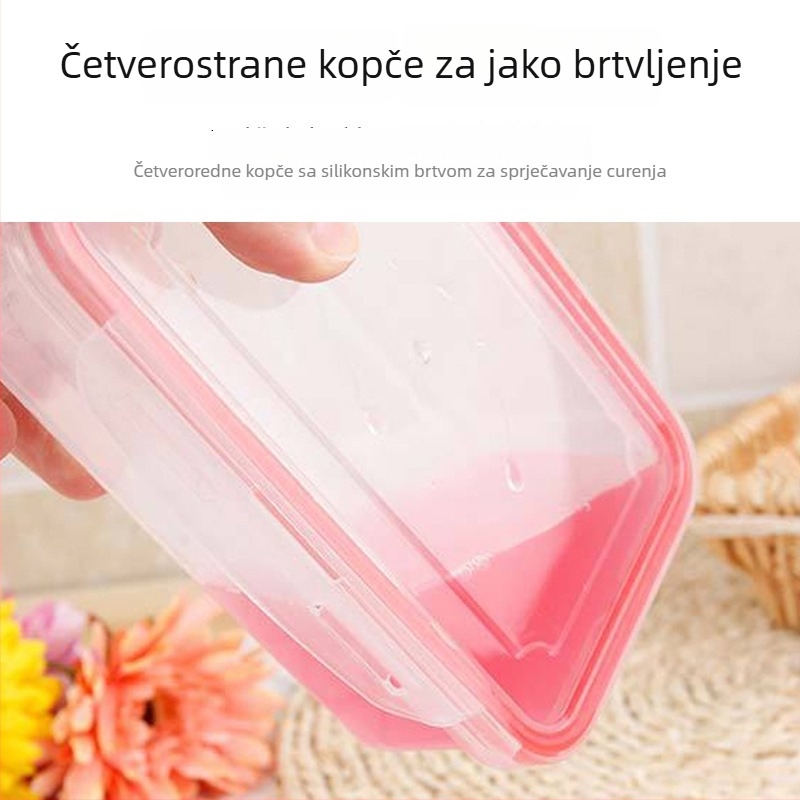 Kutija za čuvanje hrane visoke kakvoće, mikrovalna sigurnost, plastična kutija za očuvanje svježine, otporna na vlagu, prozirna kutija za pohranu voća, 800–1000 ml