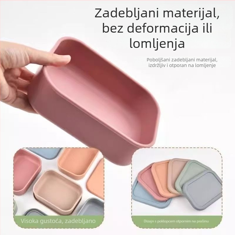 Silikonska kutija za obrok, kompatibilna s mikrovalnom, hermetički zatvorena, prenosna za ured