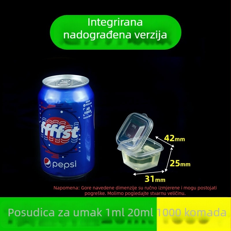 Jednokratna kvadratna posuda za umake s poklopcem, plastična kutija za umake za dostavu