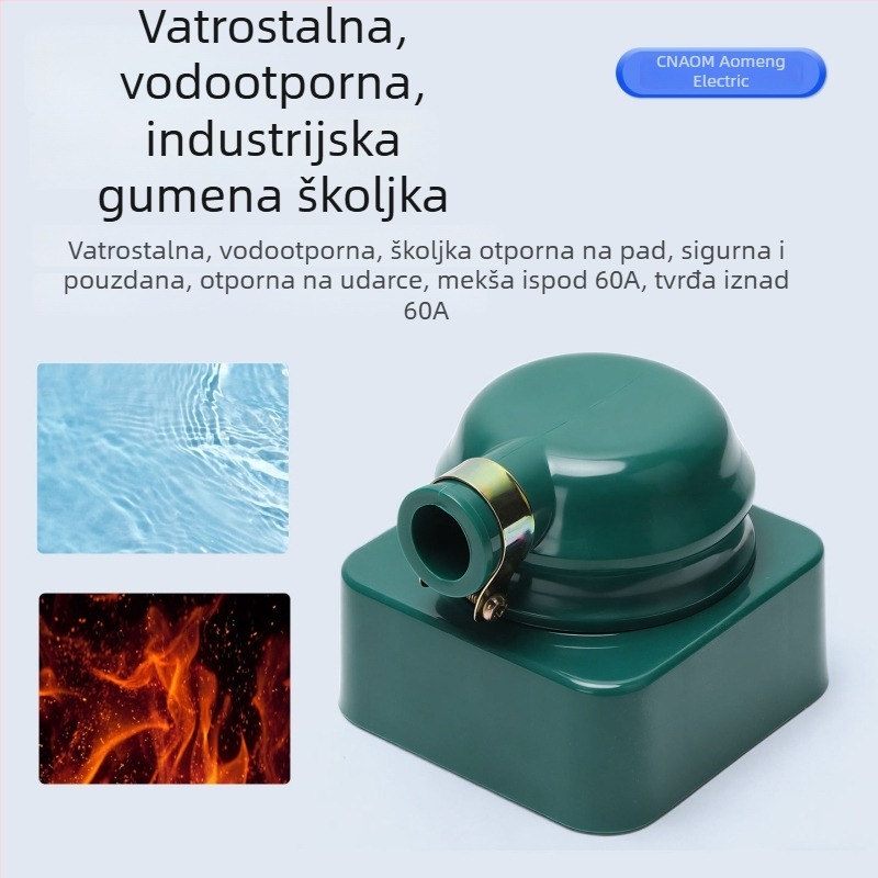 Industrijski gumeni priključak i utičnica, vodootporni i otporni na padove, okrugli trofazni četverovodični konektor, 16A/25A/32A/60A, 440V