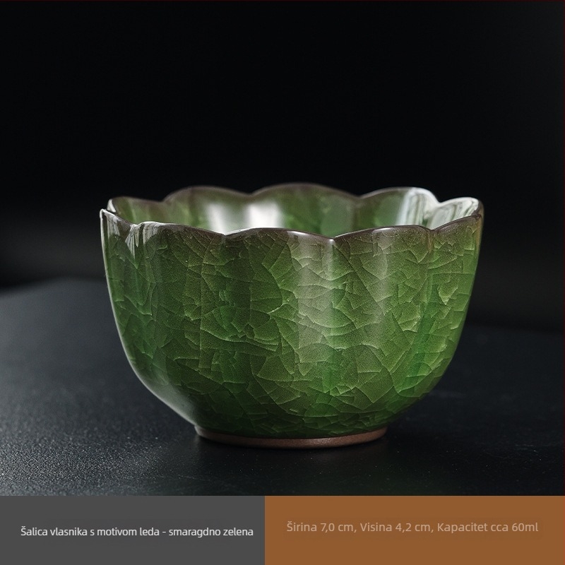 Porcelanski Gongfu čajni šalice, keramički set za čaj, osobna šalica za kućnu uporabu Ice Flower