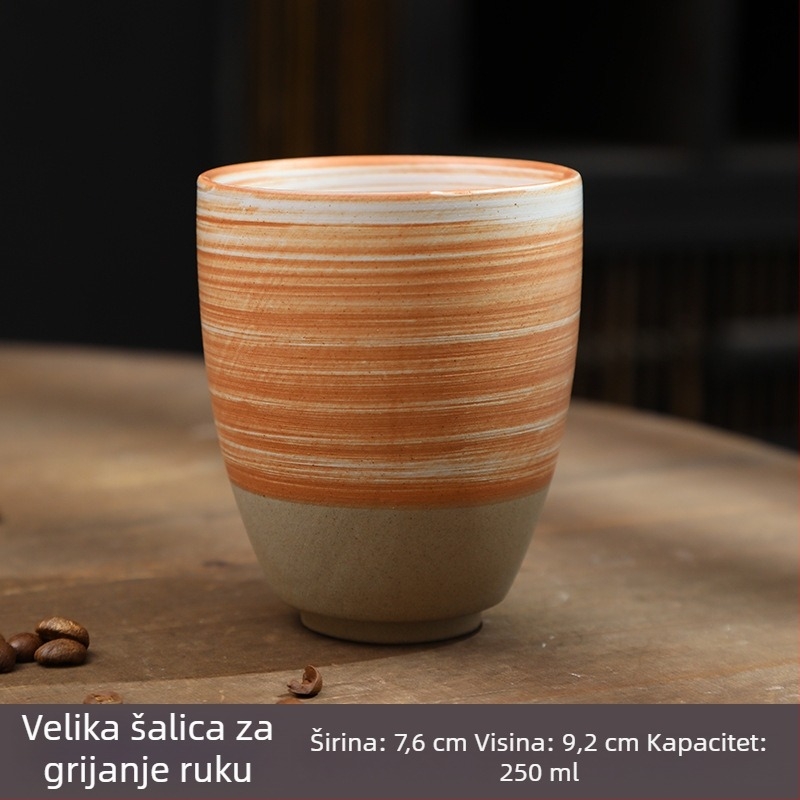 Leaf keramička šalica za čaj, starodavni grubi keramika, Gongfu čajni set, vintage ručno izrađena degustacijska šalica