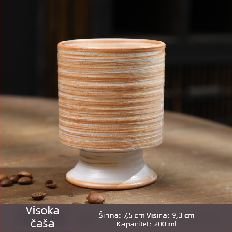 Leaf keramička šalica za čaj, starodavni grubi keramika, Gongfu čajni set, vintage ručno izrađena degustacijska šalica