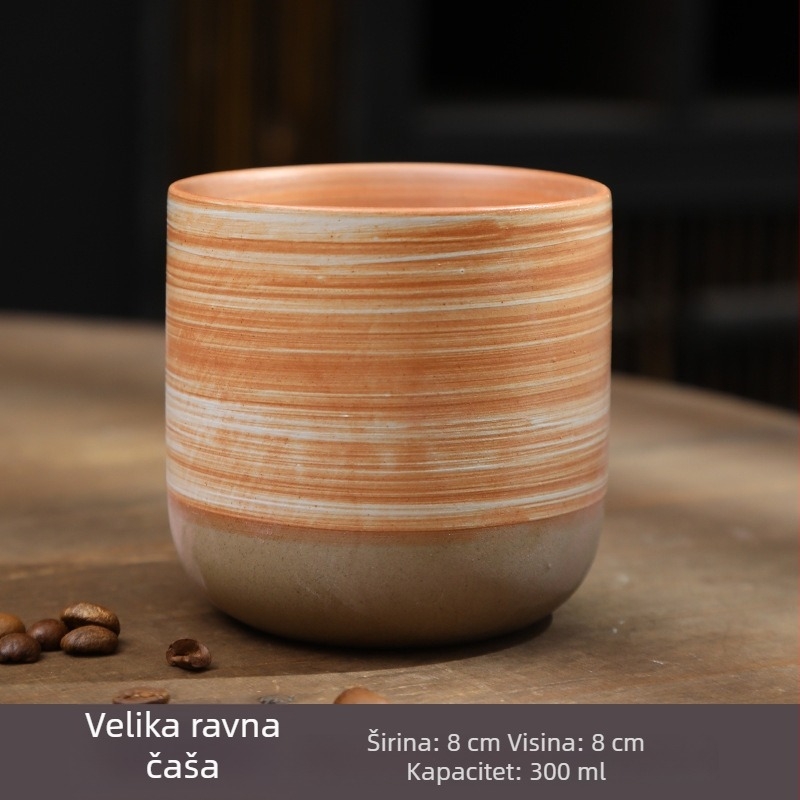 Leaf keramička šalica za čaj, starodavni grubi keramika, Gongfu čajni set, vintage ručno izrađena degustacijska šalica
