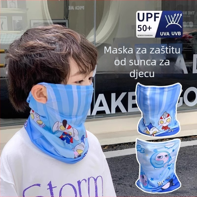 Ljetna dječja maska za zaštitu od sunca s ovratnikom od ice silk