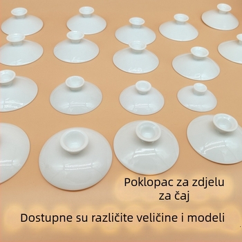 Bijeli porcelanski Kung Fu set za čaj s velikom poklopnom zdjelom – keramička trodijelna čajna zdjela za kućnu uporabu
