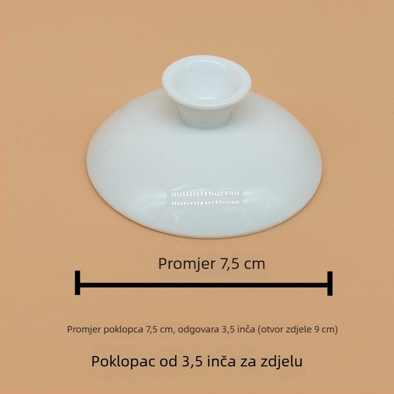 Bijeli porcelanski Kung Fu set za čaj s velikom poklopnom zdjelom – keramička trodijelna čajna zdjela za kućnu uporabu