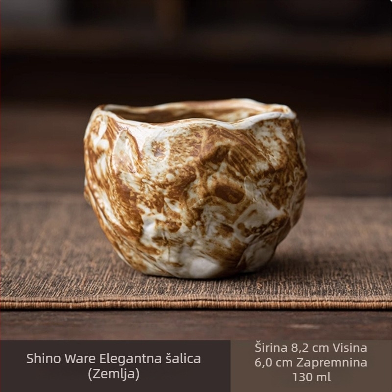 Kremaste Shino keramička čajna šalica, velika šalica za čaj u japanskom stilu, pečena keramika, Kung Fu, jednopućna čajna zdjelica, retro