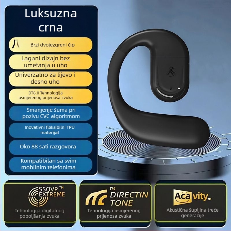 Nothing 2025 Otvorene uho Bluetooth bežične slušalice za jedno uho, za lijevo ili desno nošenje, dugotrajna baterija, redukcija buke