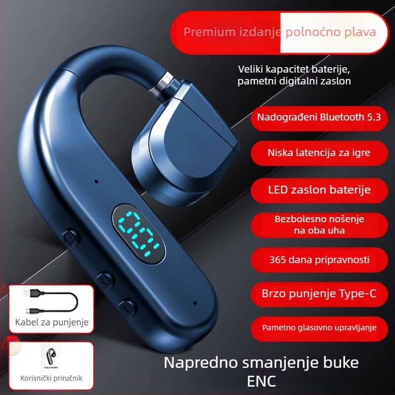 Nothing 2025 Otvorene uho Bluetooth bežične slušalice za jedno uho, za lijevo ili desno nošenje, dugotrajna baterija, redukcija buke