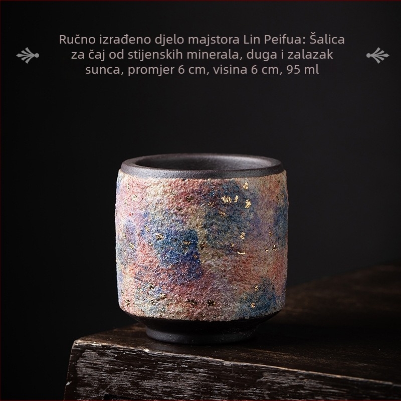 Drvopečena kamenina čajna šalica, osobna uporaba, kreativni dar čaju