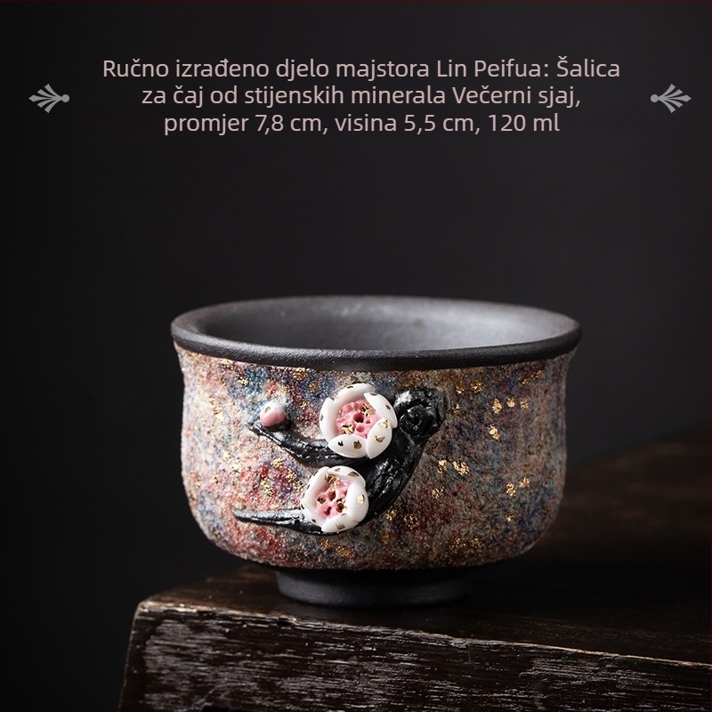 Drvopečena kamenina čajna šalica, osobna uporaba, kreativni dar čaju