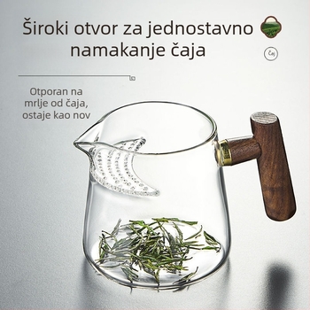 2026 Šalica za čaj u obliku polumjeseca s filtrom – otporna na toplinu staklena, Kung Fu čajni set s integriranim filtrom