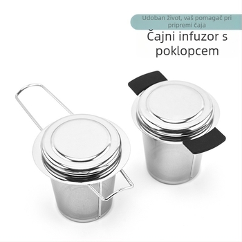 304 nehrđajući čelik čajni filter, infuzor, kuglični filter za listove čaja, silikonski poklopac, pribor za čaj