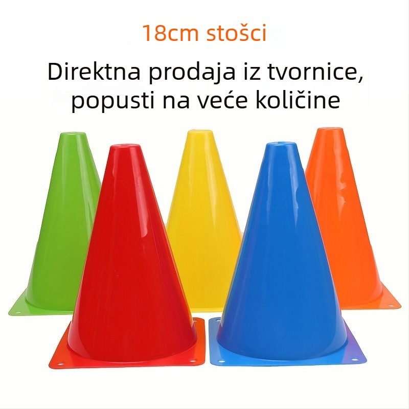 Racer konusni markeri za trening nogometa, 18 cm – konusni marker u obliku sladoleda za prepreke u treninzima nogometa, košarke i odbojke