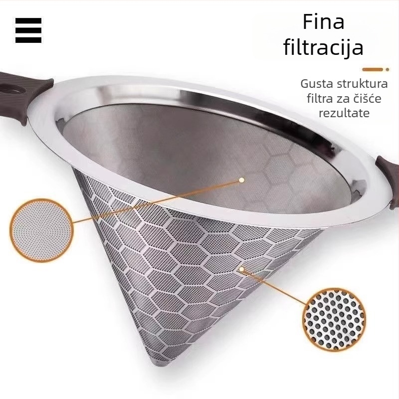 Konični čajni filter s filtrom za listove čaja i mrežicom za kavu, Novi kineski stil razdvajanja čaja i vode, Veliki kapacitet za kućni Gongfu čaj