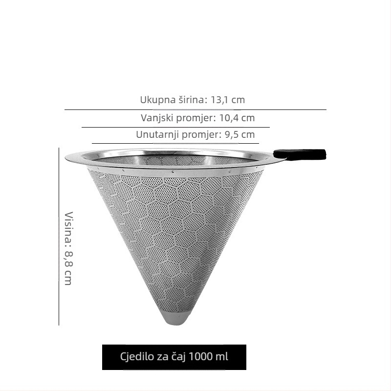 Konični čajni filter s filtrom za listove čaja i mrežicom za kavu, Novi kineski stil razdvajanja čaja i vode, Veliki kapacitet za kućni Gongfu čaj