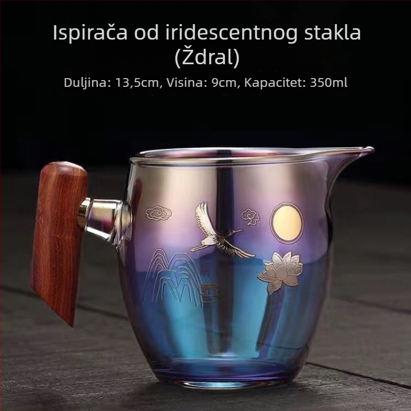 Šarena staklena čajna posuda s infuzorom otporna na toplinu, set za dijeljenje u sedam boja