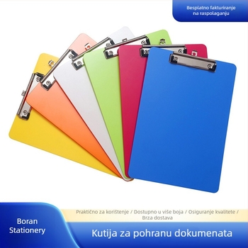 A4 plastični dosje s klipom i pločom za pisanje – jednostavna jednobojna organizacija za ured i školu