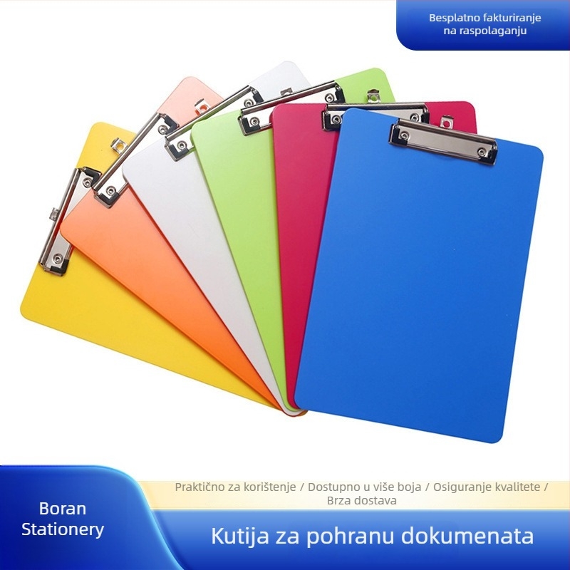 A4 plastični dosje s klipom i pločom za pisanje – jednostavna jednobojna organizacija za ured i školu
