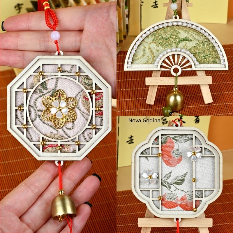 DIY set za zvončić za vjetar od brokata s perlama, inspiriran dinastijom Sung, novi kineski stil, ručna izrada, timska aktivnost za Dan majki