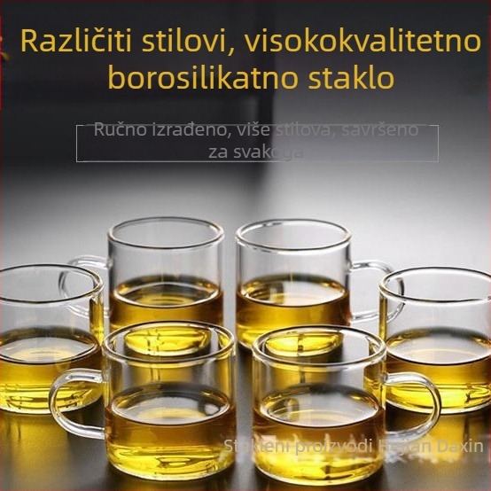 Ručno izrađeni stakleni čajnik sa bočnom drškom, otporan na visoke temperature, borosilikatno staklo