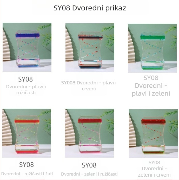 Akrilni tekući sat — ukras s kapljicom ulja kroz plastični lijevak, moderan umjetnički ukras, dar za opuštanje