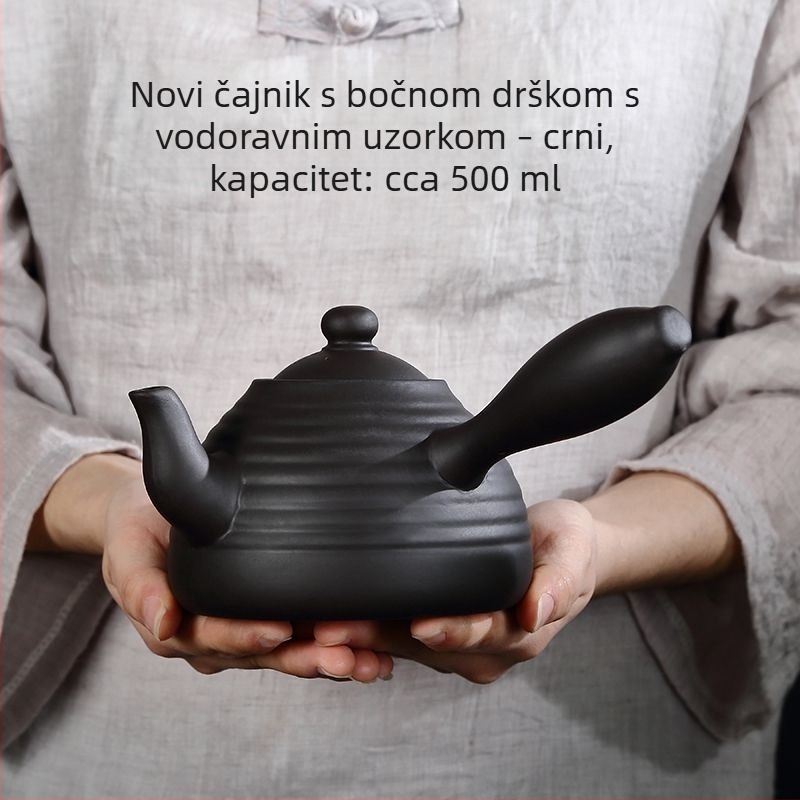 Yixing čajnik od ljubičaste gline s bambuskom drškom za Gongfu čaj
