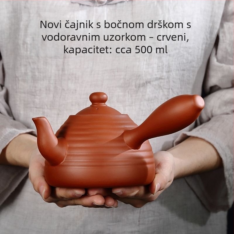 Yixing čajnik od ljubičaste gline s bambuskom drškom za Gongfu čaj