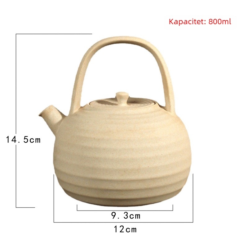 Set keramičkih čajnika od bijele gline za ugljeni plamen, otporan na toplinu, japanski stil s bočnom ručkom, glaziran