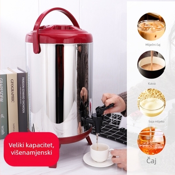 Kanta od nehrđajućeg čelika 304 za mliječni čaj, velika kapaciteta, izolirana, za komercijalnu uporabu u čajani