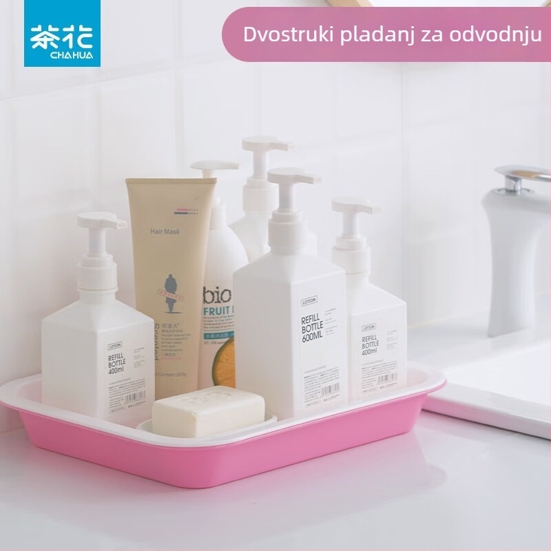 CHAHUA Plastični kvadratni pladanj za čaj u kuhinji, odvlažni pladanj za čaj i držač za čaše okrenute, voćni čaj