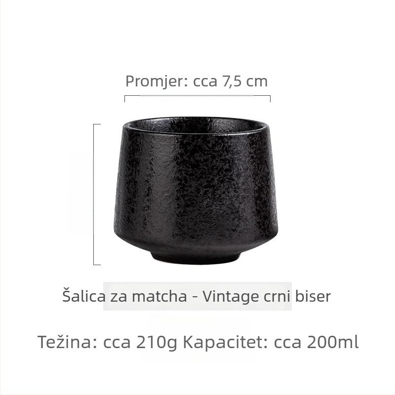 Keramička šalica u japanskom stilu: jednostavan, kreativni, retro dizajn za čaj, vodu, matcha i kavu; pogodna za kućnu upotrebu i za kafiće.