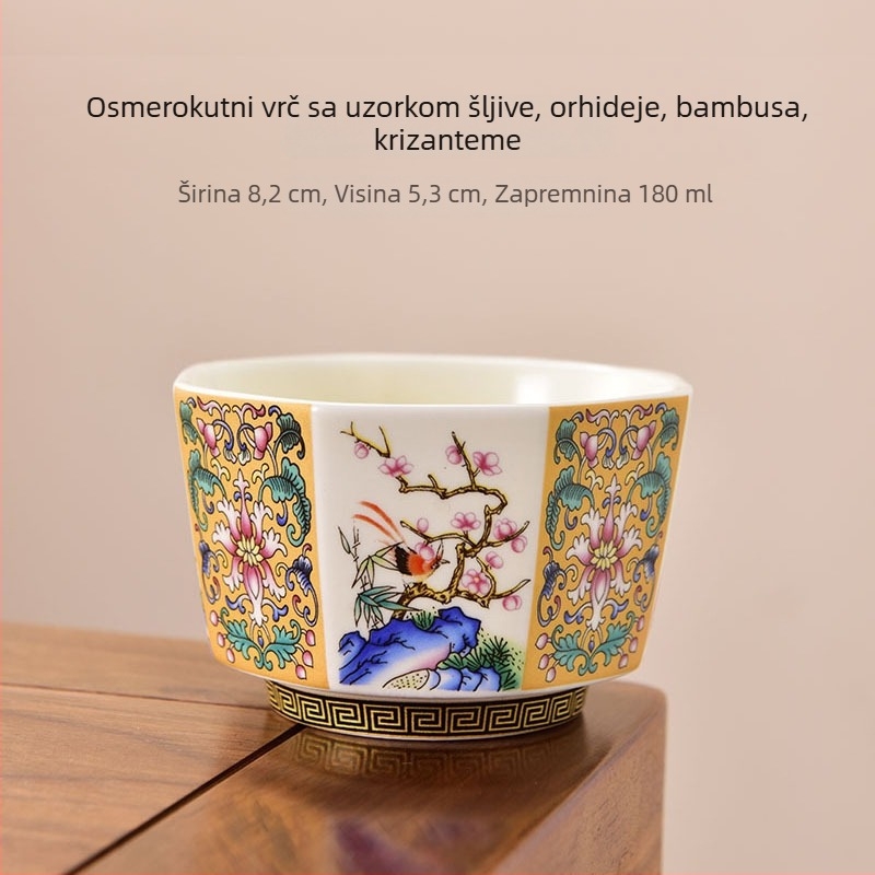 Emajlirana čajna šalica za osobnu uporabu, porculan, kineski stil čajnog seta – poklon