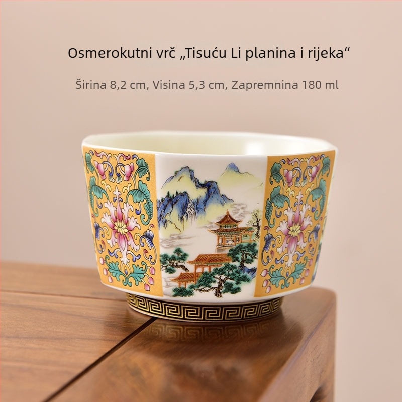 Emajlirana čajna šalica za osobnu uporabu, porculan, kineski stil čajnog seta – poklon