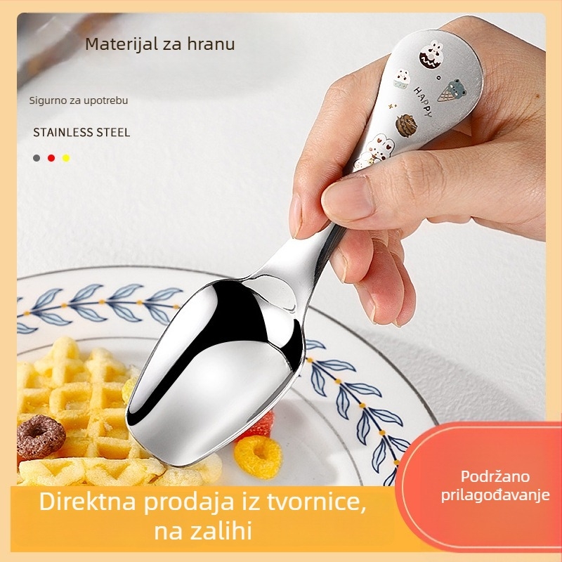 Desertna žlica od nehrđajućeg čelika 304, kreativni dizajn, žlica za jogurt i puding, sladoled, mala žlica za tortu, žlica za kavu i čaj