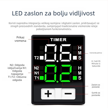 H3Y-2/H3Y-4 vremensko rele s digitalnim zaslonom, cikličko mjerenje vremena, 24V/220V